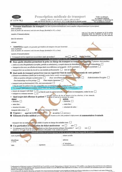 Prescription Médicale de Transports