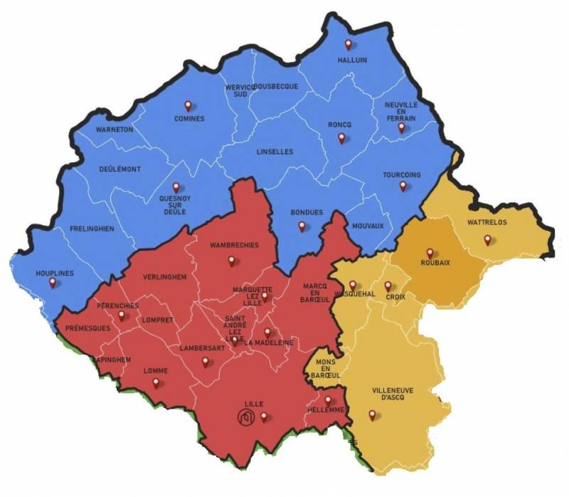 Nous deservons les lieux de soins ou d'hospitalisation de la Métroploe Lilloise et même en Belgique